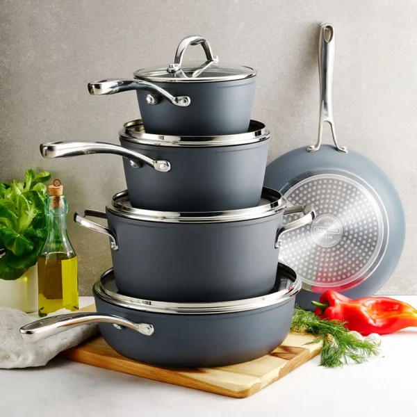 Tramontina Gourmet Non-Stick Cookware Combo - Set of 9 (Black/SS) - Image 2