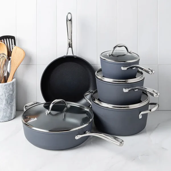 Tramontina Gourmet Non-Stick Cookware Combo - Set of 9 (Black/SS)